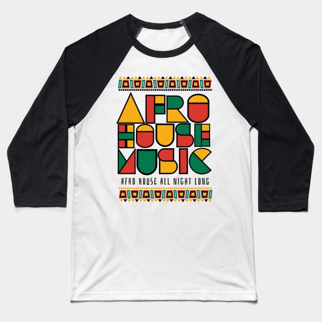 AFRO HOUSE  - Cultured Font (Black) Baseball T-Shirt by DISCOTHREADZ 
